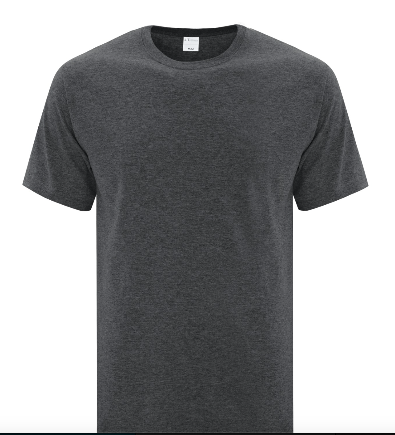 Cotton T-shirt in Dark Heather Grey With Large Centred Logo