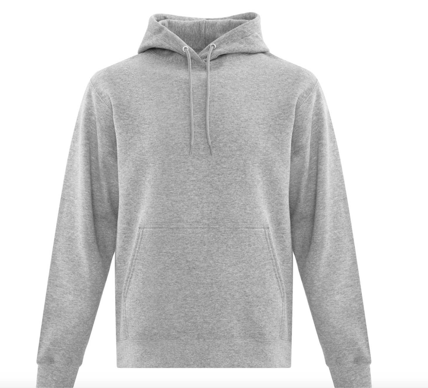 Cotton Hoodie in Athletic Grey LARGE CENTRED LOGO